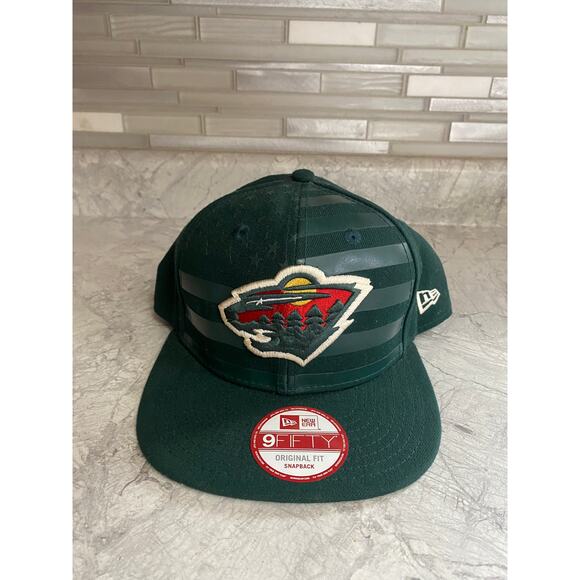 Minnesota Wild NHL Hockey New Era 9Fifty Snapback Hat w/ Flag Logo - Picture 2 of 8